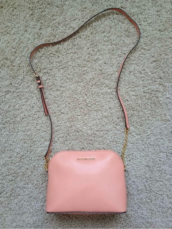 Michael Kors Handbags - NWT Michael Kors Cindy Dome Leather Crossbody Peach